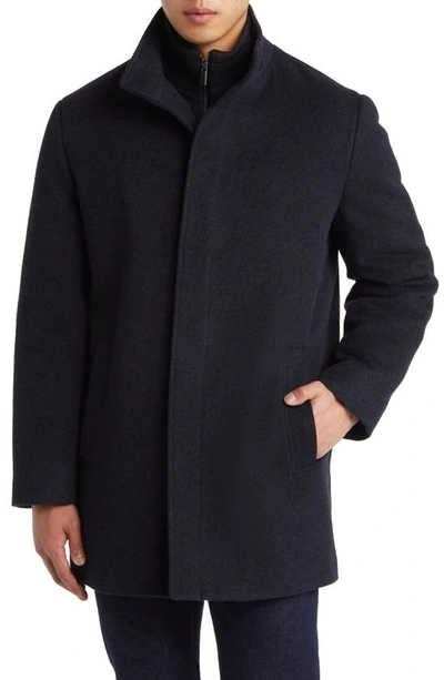 Shop Cardinal Of Canada Mont Royal Insulated Wool & Cashmere Jacket With Bib In Navy Melange