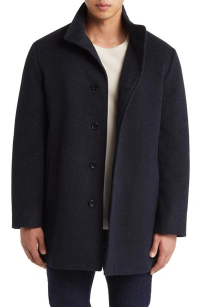Shop Cardinal Of Canada Mont Royal Insulated Wool & Cashmere Jacket With Bib In Navy Melange