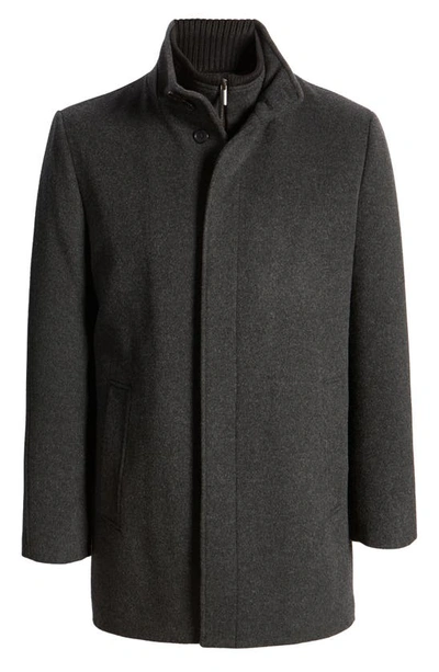 Shop Cardinal Of Canada Mont Royal Insulated Wool & Cashmere Jacket With Bib In Charcoal