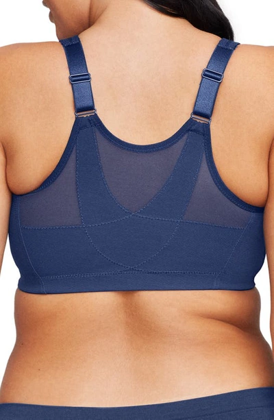 Glamorise Women's Full Figure Plus Size Magiclift Front Close Posture Back Support Bra 1265 In Blue