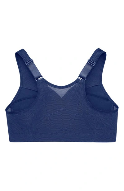 Glamorise Women's Full Figure Plus Size Magiclift Front Close Posture Back Support Bra 1265 In Blue