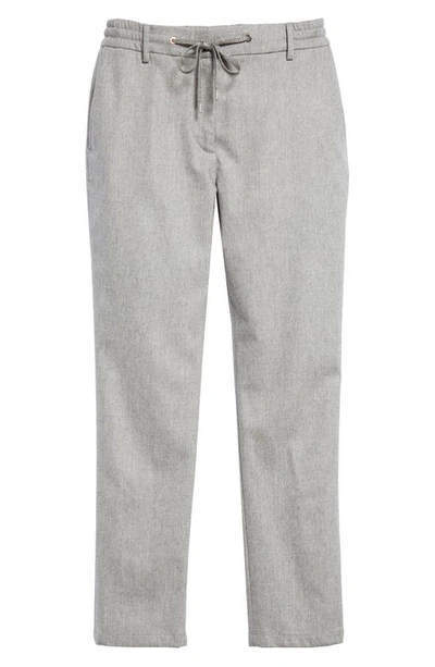 Shop Eleventy Stretch Flannel Drawstring Pants In Grigio Chiaro Melange