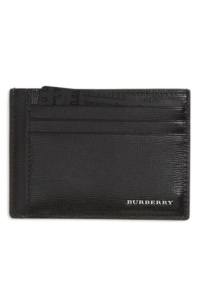 Shop Burberry 'chase' Money Clip Card Case In Black