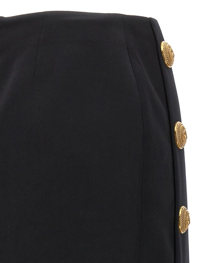 Shop Balmain Gold Buttons Mini Skirt Skirts Black