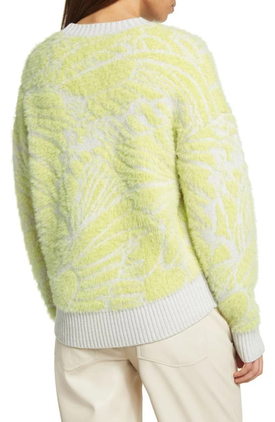 Shop Ted Baker Marrlo Stripe Jacquard Crewneck Sweater In Pale Green