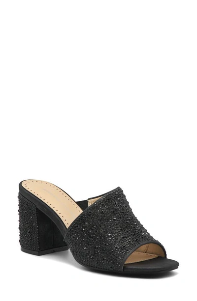 Shop Adrienne Vittadini Albi Block Heel Sandal In Black Glitter