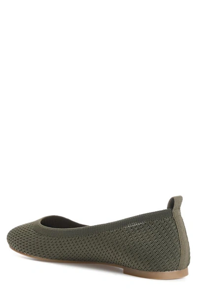Journee Collection Womens Maryann Knit Round Toe Ballet Dress Flats In Green
