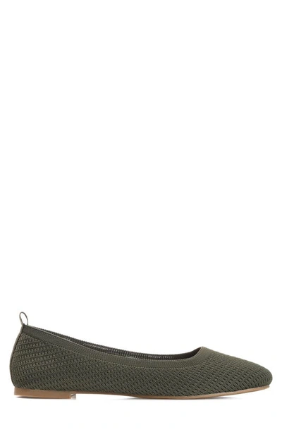 Journee Collection Womens Maryann Knit Round Toe Ballet Dress Flats In Green