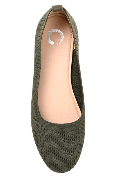 Journee Collection Womens Maryann Knit Round Toe Ballet Dress Flats In Green
