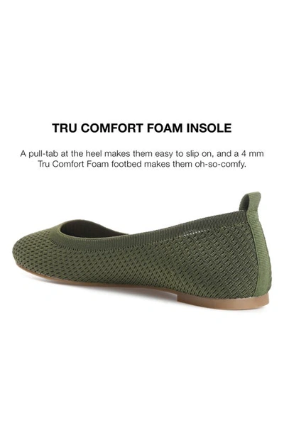 Journee Collection Womens Maryann Knit Round Toe Ballet Dress Flats In Green