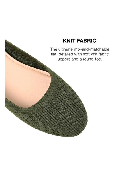 Journee Collection Womens Maryann Knit Round Toe Ballet Dress Flats In Green