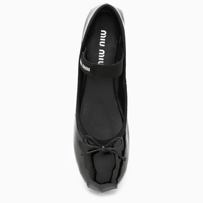 Shop Miu Miu Black Patent Leather Ballerina Women