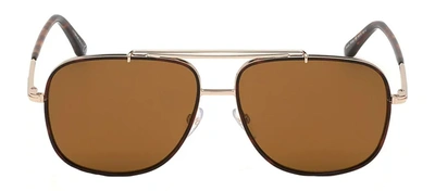 Shop Tom Ford Benton M Ft0693 28e Navigator Sunglasses In Brown