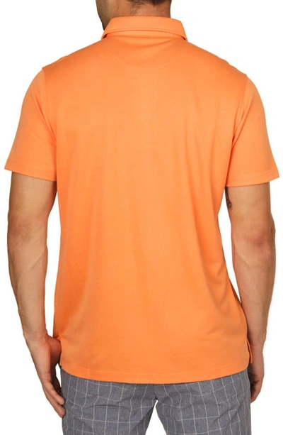 Shop Tailorbyrd Modal Short Sleeve Polo In Orange