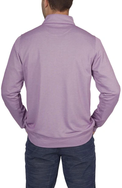 Shop Tailorbyrd Solid & Mélange Modal Blend Quarter Zip Pullover In Purple