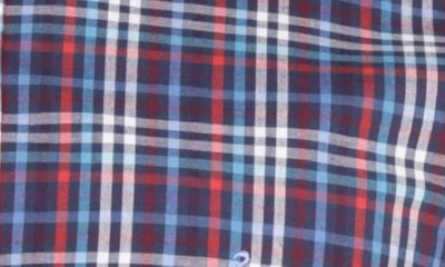 Tailorbyrd Regular Fit Plaid Stretch Button-down Shirt In Navy