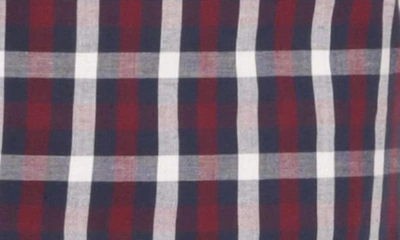 Tailorbyrd Regular Fit Gingham Stretch Cotton Button-down Shirt In Burgundy