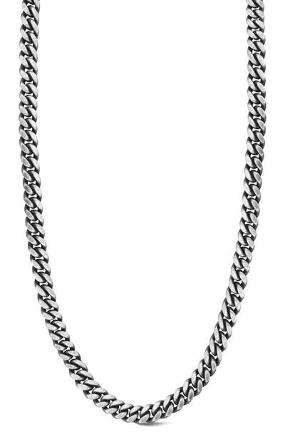 Shop Yield Of Men Sterling Silver Oxidized Curb Chain Necklace