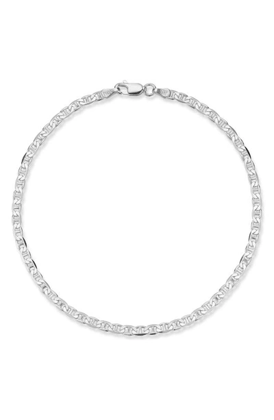 Yield Of Men Silver 3mm Mariner Link Chain Bracelet In Silver