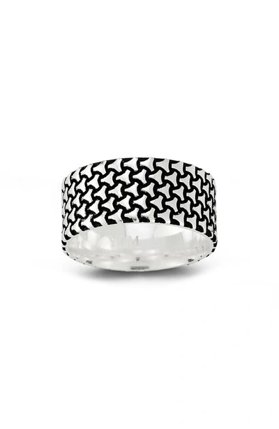 Yield Of Men Sterling Silver Oxidized Band Ring In Silver