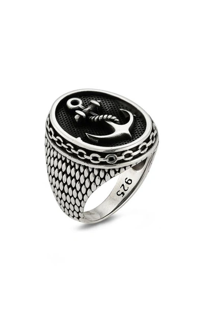 Shop Yield Of Men Sterling Silver Anchor Signet Ring