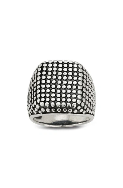 Shop Yield Of Men Oxidized Dotted Ring In Silver