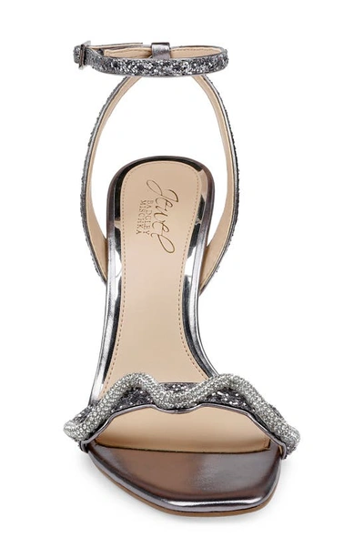 Jewel Badgley Mischka Gemma Ankle Strap Sandal In Smoke