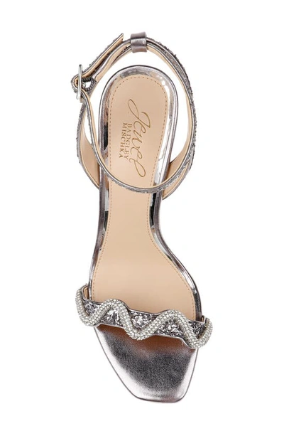 Jewel Badgley Mischka Gemma Ankle Strap Sandal In Smoke