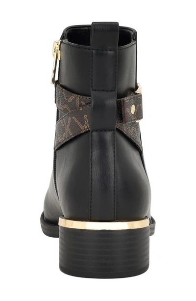 Calvin Klein Buckle Strap Bootie In Black
