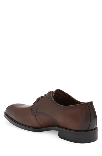 Shop Nordstrom Rack Gavin Plain Toe Leather Derby In Brown Chestnut