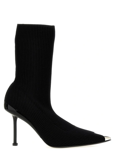 Shop Alexander Mcqueen 'slash' Ankle Boots In Black