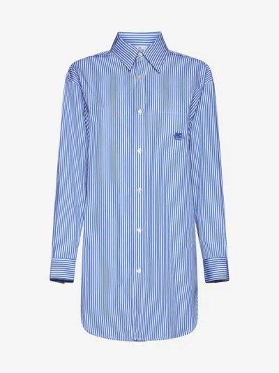 Etro Pegasus Shirt In Blue,white