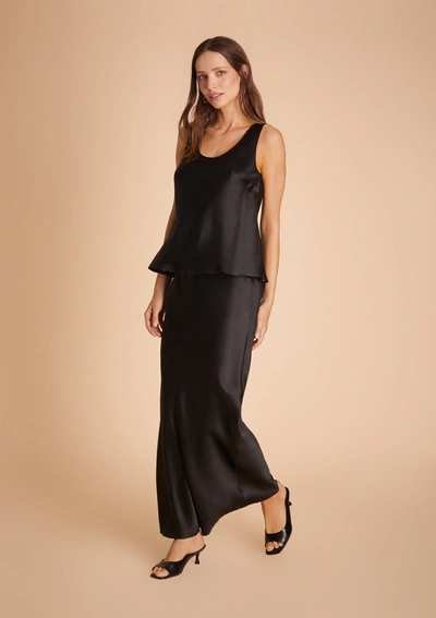 Gilda & Pearl Wide-strap Silk Tank Top In Black