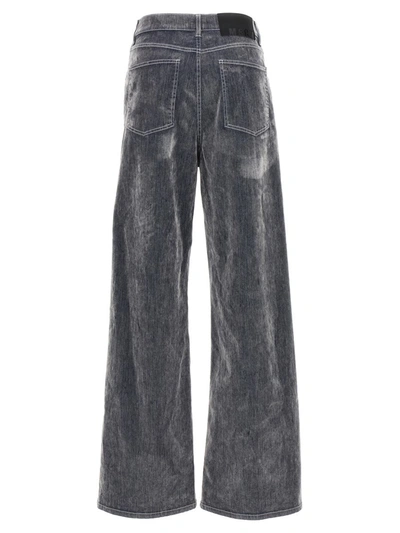 Shop Msgm Flocked Jeans In Gray