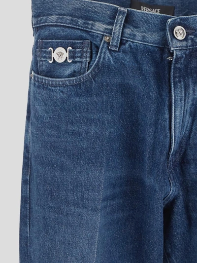 Shop Versace Jeans In Washedmediumblue