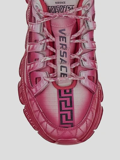 Shop Versace Sneakers In Waterlily