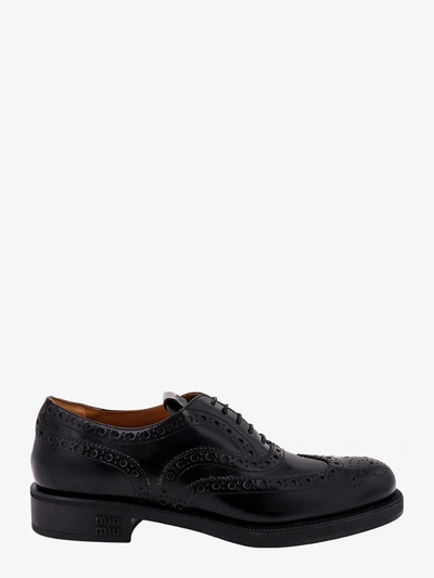 Shop Miu Miu Lace-up Shoe In Black