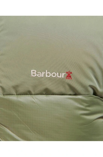 Shop Barbour Grassland Baffle Quilted Vest In Light Moss