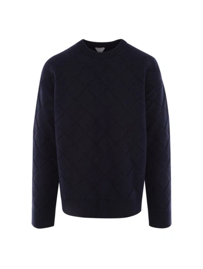 Shop Bottega Veneta Sweater Mw Wool Intrecciato In Blue