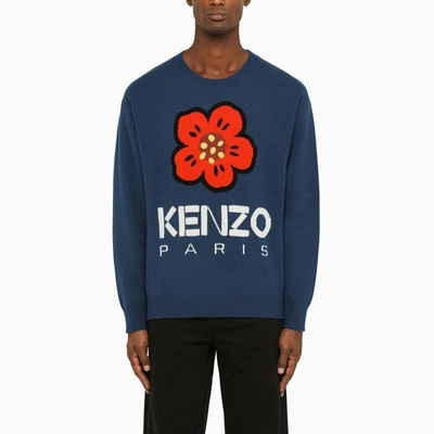 Shop Kenzo | Blue Crew-neck Jumper With Intarsia