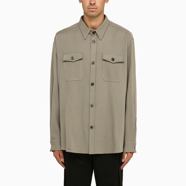 AMI Alexandre Mattiussi Taupe Pocket Shirt