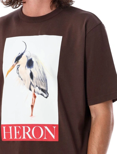 Shop Heron Preston Heron Bird Painted Tee In Brown