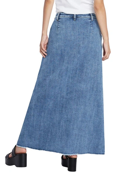 Shop Wash Lab Denim Tory Denim Maxi Skirt In Field Blue
