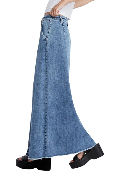 Shop Wash Lab Denim Tory Denim Maxi Skirt In Field Blue