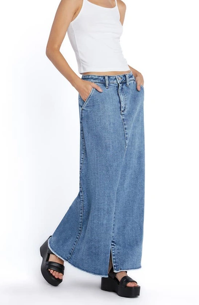 Shop Wash Lab Denim Tory Denim Maxi Skirt In Field Blue