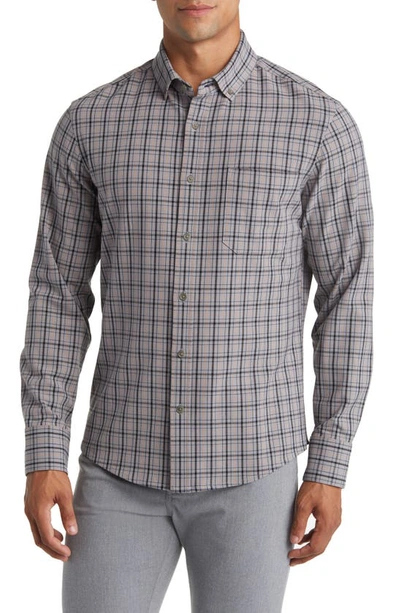 Shop Mizzen + Main Mizzen+main City Trim Fit Nickel Houston Plaid Flannel Button-down Shirt In Gray