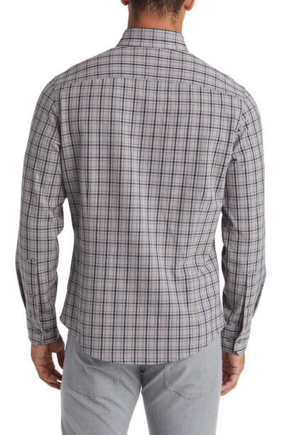 Mizzen + Main City Trim Fit Nickel Houston Plaid Flannel Button-down Shirt In Gray