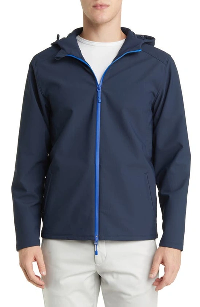 Shop Mizzen + Main Mizzen+main Stinger Water Resistant Hooded Jacket In Blue