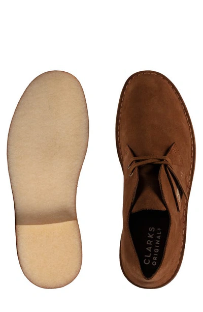 Shop Clarks Desert Boot In Cola Suede