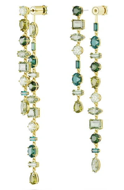 Swarovski 'gema' Asymmetric Crystal Drop Earrings In Green